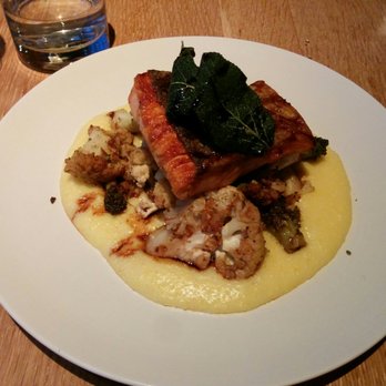Shaker + Spear - Sage artic char, soft polenta, cauliflower tapenade - Seafood Near Me - Seattle, Washington Shaker + Spear - Sage artic char, soft polenta, cauliflower tapenade - Seafood Near Me - Seattle, Washington