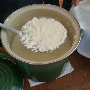 The Epicurean Connection - Scooping out curds of fresh ricotta! - Caterers Near Me - Sonoma, California
