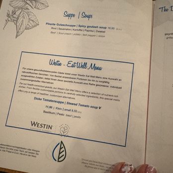 The Westin Grand München - Menu - themed for the health conscious! - Hotels Near Me - Munich, BY