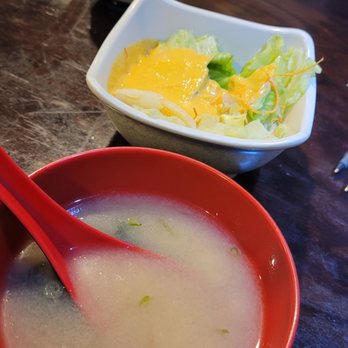 Sushi Palace - Miso and house salad - Sushi Bars Near Me - Summit, New Jersey