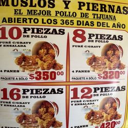 Polleria TIJUANA FRIED CHICKEN - Menu of their large family pack deals.