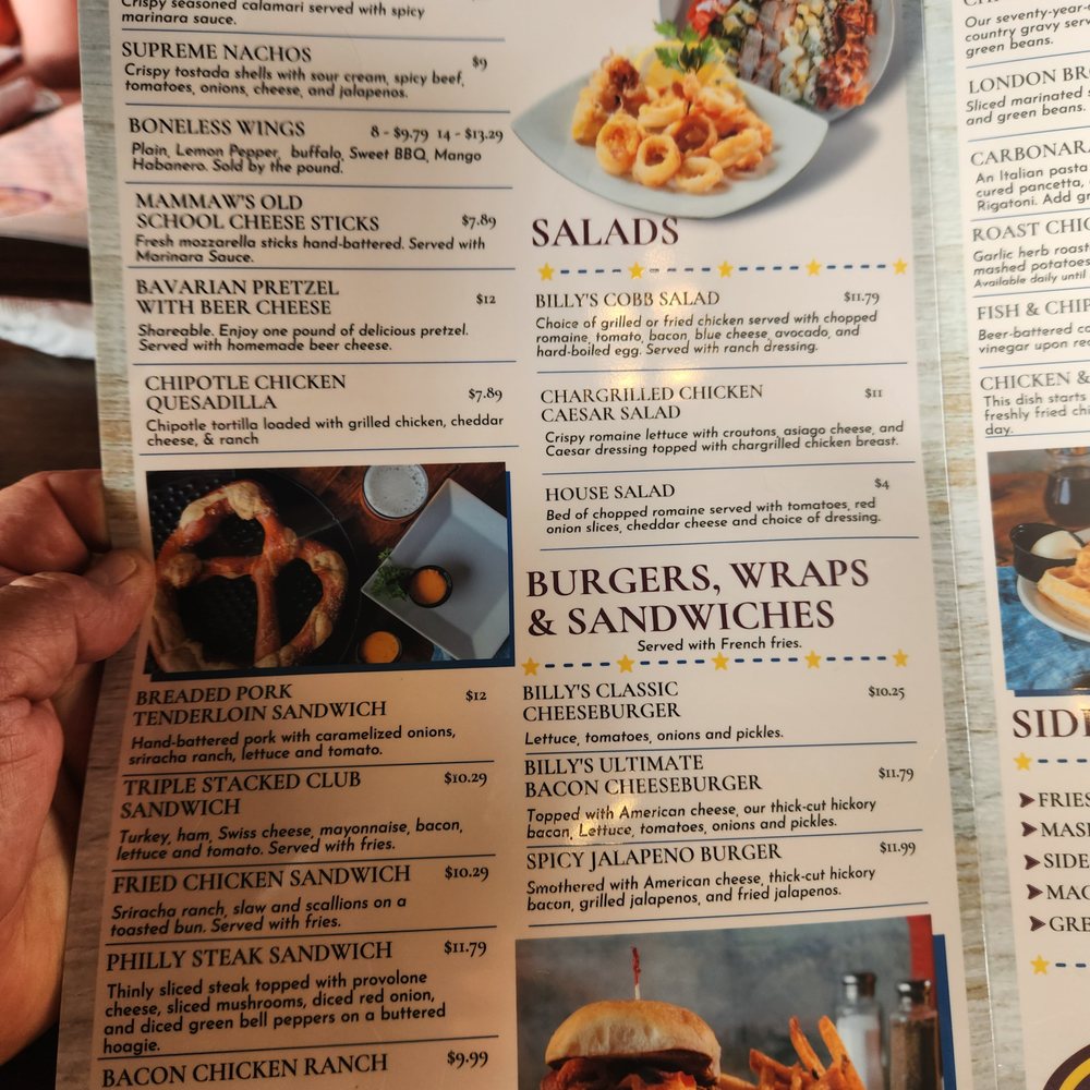 Billy's Grille & Bar - Menu 1 - American Near Me - Bryan, Texas Billy's Grille & Bar - Menu 1 - American Near Me - Bryan, Texas
