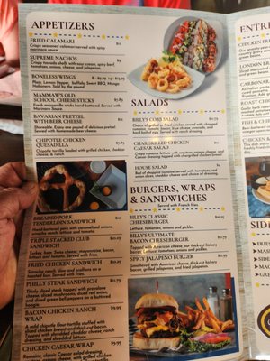 Menu photo 2 Billy's Grille & Bar Bryan, TX