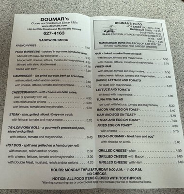 Menu photo 2 Doumar's Cones & Barbecue Norfolk, VA