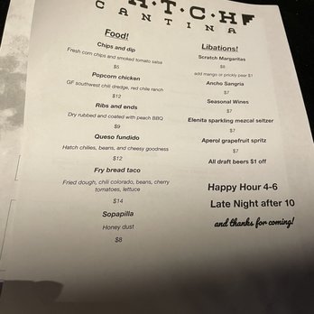 Hatch Cantina - Late Night & Happy Hour Menu (current as of 6/3/22) - Bars Near Me - Seattle, Washington