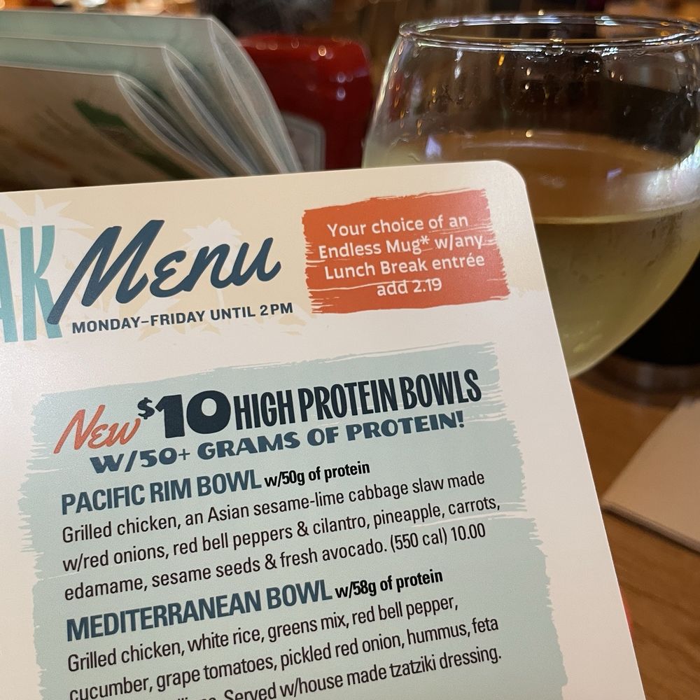 Islands Restaurant - New protein bowls.  I had the mediterranean bowl and Hunny had the other. - Burgers Near Me - San Diego, California