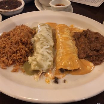 Uncle Julio's - Beef and chicken enchiladas - rice and beans - inedible. Really gross. - Mexican Near Me - Spring, Texas