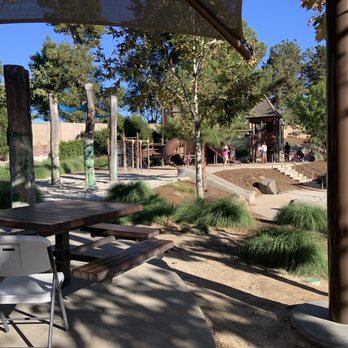 Adventure Playground - A few picnic tables available under the gazebo shade for parents to mingle 07.07.22 - Playgrounds Near Me - Irvine, California