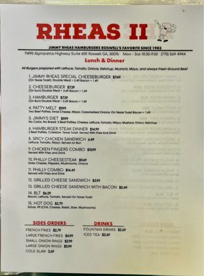 Menu photo 2 Rhea's 2 Roswell, GA