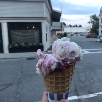 Camden Cone - 1 scoop of Maine berry in a waffle cone - Ice Cream & Frozen Yogurt Near Me - Camden, Maine