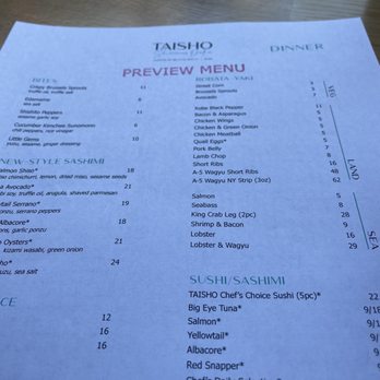 Taisho - Preview Menu - Sushi Bars Near Me - Sherman Oaks, California Taisho - Preview Menu - Sushi Bars Near Me - Sherman Oaks, California