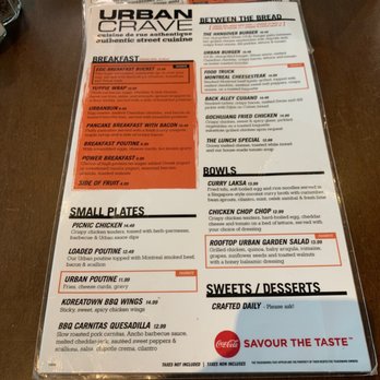 Urban Crave - Menu - Canadian (New) Near Me - Mississauga, Ontario Urban Crave - Menu - Canadian (New) Near Me - Mississauga, Ontario