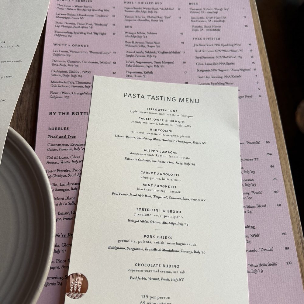 Flour + Water - Menu - Italian Near Me - San Francisco, California Flour + Water - Menu - Italian Near Me - San Francisco, California