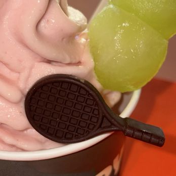Unnecessary - Closeup Shot of Little Chocolate Tennis Racket & Honeydew Melon Spheres - Ice Cream & Frozen Yogurt Near Me - New York, New York