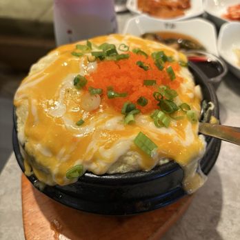 Chungdam - Steamed egg with fish roe, green onions and cheese! - Korean Near Me - Santa Clara, California