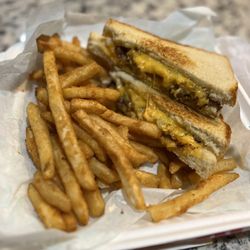 Cabana & Co - Kids grilled cheese with added fried green tomato, jalapeño bacon, and pimento cheese!
