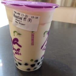 Roasted milk tea w boba, no sugar