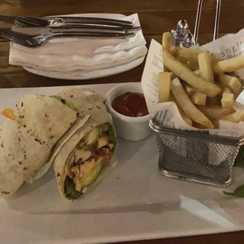 Banc Cafe - Chicken Wrap with Avocado & Bacon and Fries - Cafes Near Me - New York, New York Banc Cafe - Chicken Wrap with Avocado & Bacon and Fries - Cafes Near Me - New York, New York