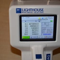 Environix - Particle counter in action. These devices are great for establishing general levels of dust and particulates in the air.