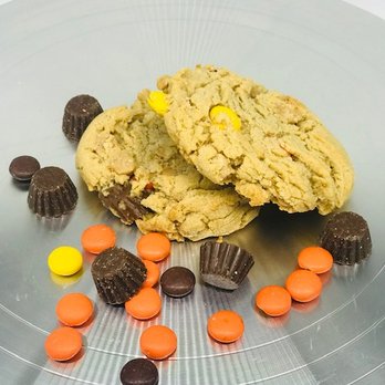 Mz Patton Cakes - Peanut Butter cookies with mini Reese's cups and Reese's Pieces. - Cupcakes Near Me - Fayetteville, Georgia Mz Patton Cakes - Peanut Butter cookies with mini Reese's cups and Reese's Pieces. - Cupcakes Near Me - Fayetteville, Georgia
