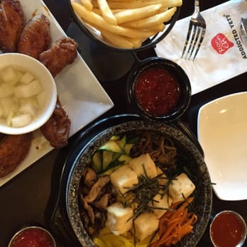 Bonchon San Jose - Blossom Hill Rd - 10 piece wings (half spicy half sweet), tofu bibimbap, and a side of French fries! - Chicken Wings Near Me - San Jose, California Bonchon San Jose - Blossom Hill Rd - 10 piece wings (half spicy half sweet), tofu bibimbap, and a side of French fries! - Chicken Wings Near Me - San Jose, California