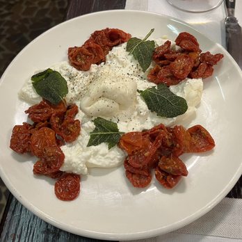 Roscioli - Burrata with semi-dried tomatoes and fried sage - Salumerie Near Me - Rome, RM