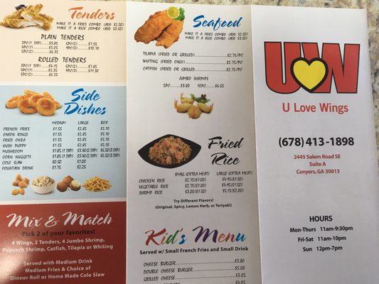 Menu photo 6 U Love Wings Conyers, GA