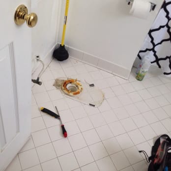 Howard Plumbing - After the old broken toilet was removed. - Plumbing Near Me - Annapolis, Maryland