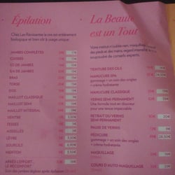 Les Ravissantes - Tarifs épilation et beauté avril 2016