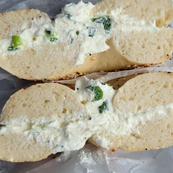 Pop's Bagel Shop - everything bagel with scallion cream cheese - Breakfast & Brunch Near Me - Wharton, New Jersey