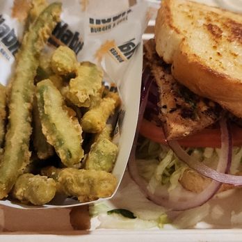 Habit Burger & Grill - 1/2 grilled chicken sandwich and Fried green beans - Salad Near Me - Menifee, California