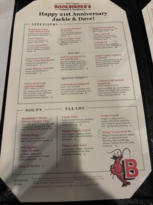 Menu photo 7 Old Original Bookbinders Richmond, VA