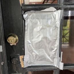 This photo is from a broken door glass at 1 Shirley Road in Tybee, it was like this upon arriving.