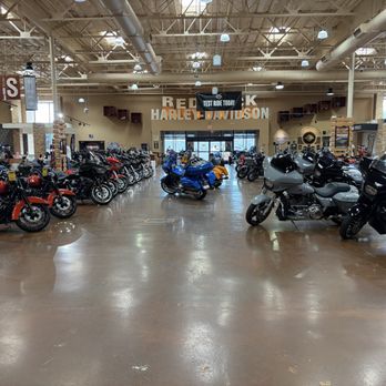 Red Rock Harley-Davidson - The rear of the store facing main entrance lined with beautiful Harley's. - Motorcycle Dealers Near Me - Las Vegas, Nevada