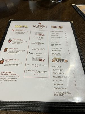 Menu photo 2 Wild Rose Tavern DEATH VALLEY, CA