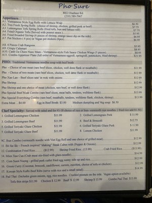 Menu photo 2 Pho Sure San Antonio, TX
