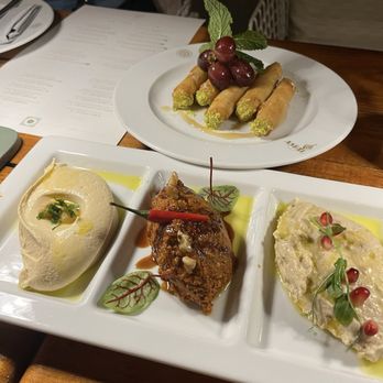 Amal - Sampler (hummus, baba ghanoush, muhammara) - Lebanese Near Me - Miami, Florida
