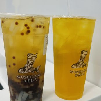 Wushiland Boba - 4 Seasons Tea with pearl and coconut jelly; jasmine green tea - Coffee & Tea Near Me - Arcadia, California Wushiland Boba - 4 Seasons Tea with pearl and coconut jelly; jasmine green tea - Coffee & Tea Near Me - Arcadia, California