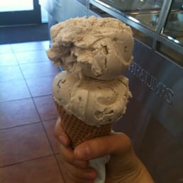 a hand holding a cone of ice cream