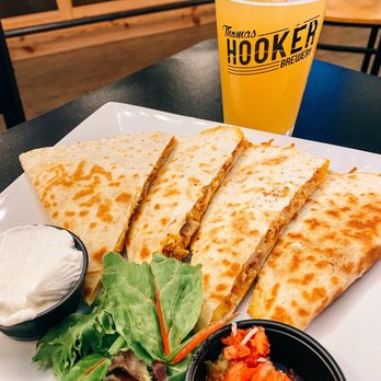 Thomas Hooker Brewery - Chicken quesadilla and their sizzling hippie IPA - Breweries Near Me - Hartford, Connecticut