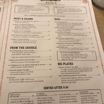 The Senator - Menu - Breakfast & Brunch Near Me - Toronto, Ontario