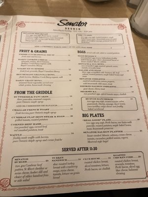 Menu photo 4 The Senator Toronto, ON