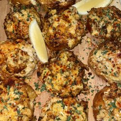 Laced With Sugar - Seafood Crostinis DM us on IG to book! @lacedwithsugarllc_