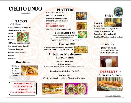 Menu photo 1 Cielito Lindo Mexican Deli Valley Cottage, NY Menu photo 1 Cielito Lindo Mexican Deli Valley Cottage, NY
