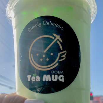 Tea Mug Boba - Pandan milk tea + aloe vera YUMMY! - Bubble Tea Near Me - Los Angeles, California