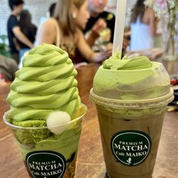Matcha Cafe Maiko - Maiko Special (Matcha) + Hojicha Tea Float (Matcha)