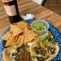 Tacos Navarro - Mexican Coca Cola and tacos with Carne Asada. House guacamole.