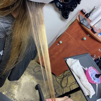 Bamboo Salon - Streaked orange before Libby fixed it! - Hair Salons Near Me - Orlando, Florida
