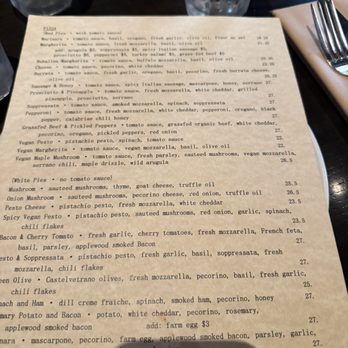 Vesta - Menu - Pizza Near Me - Redwood City, California