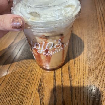 JoJo’s Espresso - Iced Strawberry Swing Latte - Coffee & Tea Near Me - Germantown, Tennessee JoJo’s Espresso - Iced Strawberry Swing Latte - Coffee & Tea Near Me - Germantown, Tennessee